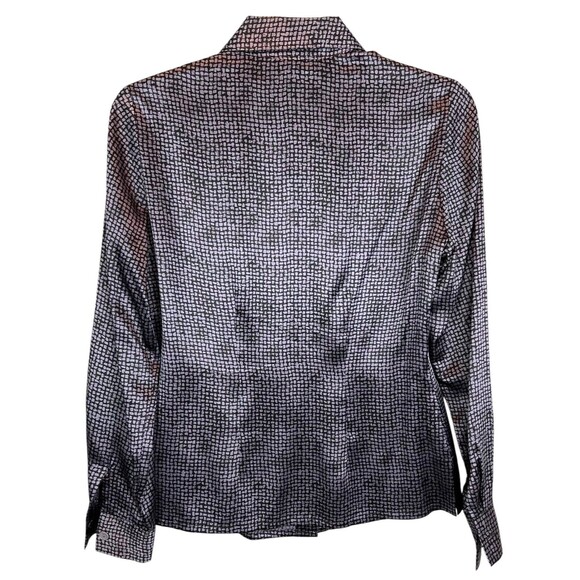 Nora Noh Petites Vintage Purple Silk Button Front Shirt  Size P  Quiet Luxury - Picture 2 of 5